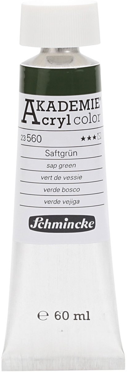 Schmincke AKADEMIE® Acryl color , sap green (560), semi-transparent, fade resistant, 60ml [HOB-319600]